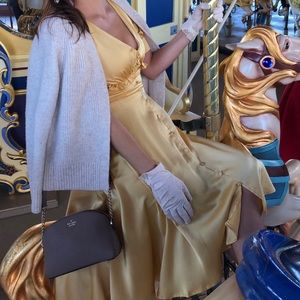 Vintage style yellow high low dress